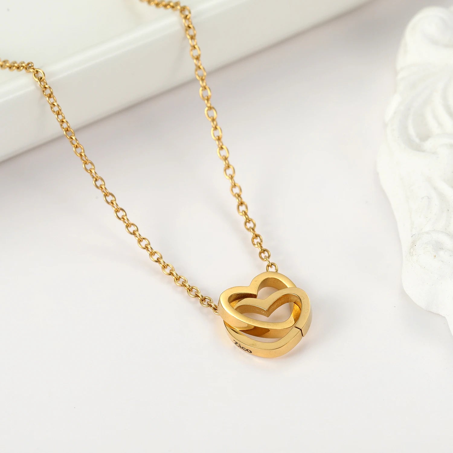 Rose Bear W/ Forever Rose & Heart Necklace